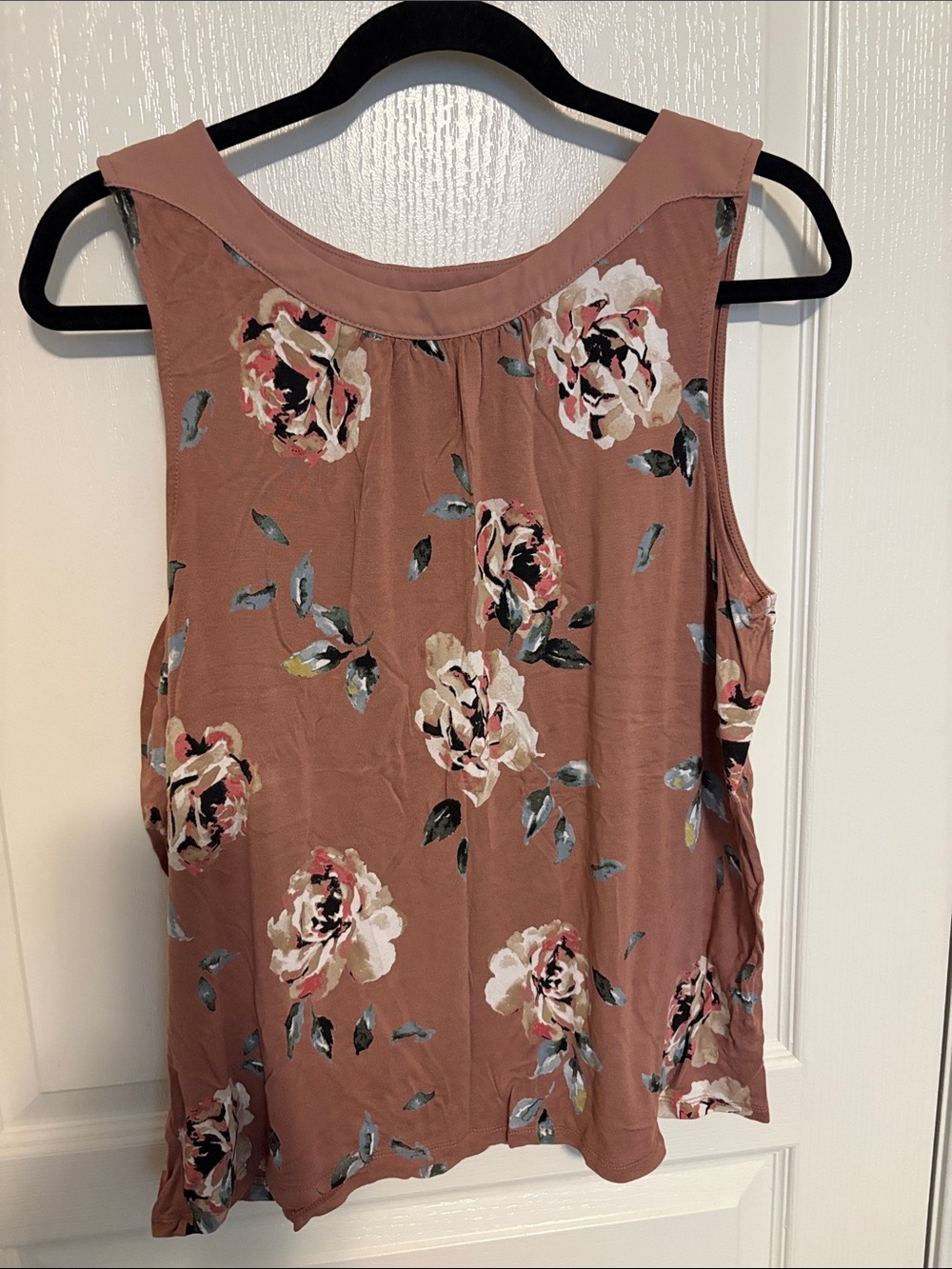 Reitmans Floral Sleeveless Blouse - Brown and Pink
